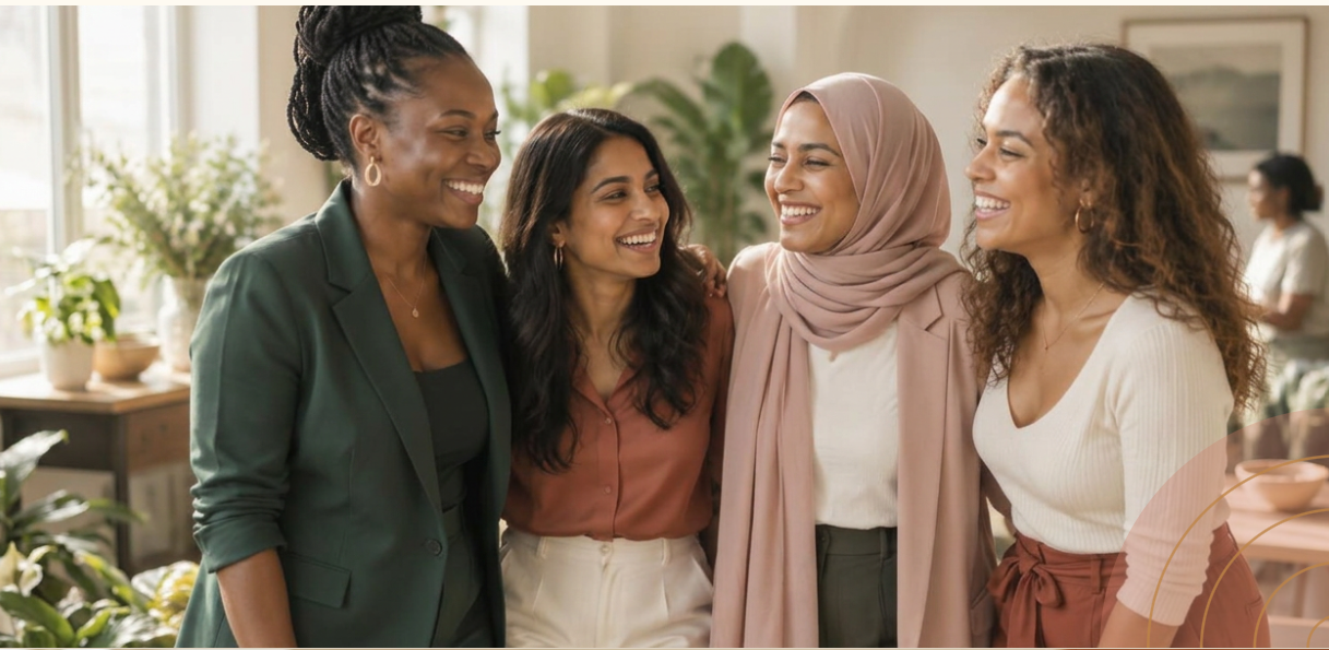 A diverse group of women connecting through EPIC Community CIC